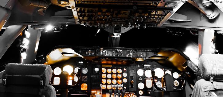 Cockpit einer Boeing 747-100 der Air France im Musée de l’Air et de l’Espace in Le Bourget, 2023. Foto: Sabrina Lausen.