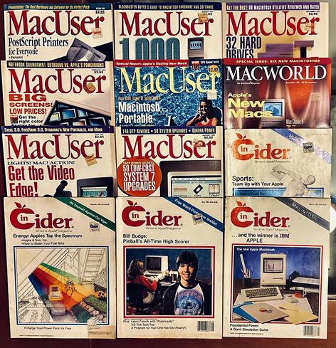 Colección de revistas de MacUser, MacWorld e Incider