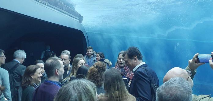 Attendees of the REDRESS Kickoff Meeting in Genoa, Italy enjoying the ambience of the Aquarium of Genoa.