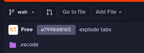 Git commit named "explode tabs"