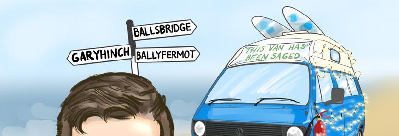 Wedding Gift Caricature with Camper Van