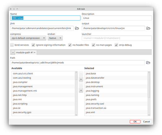 Screenshot of CRIC's edit window