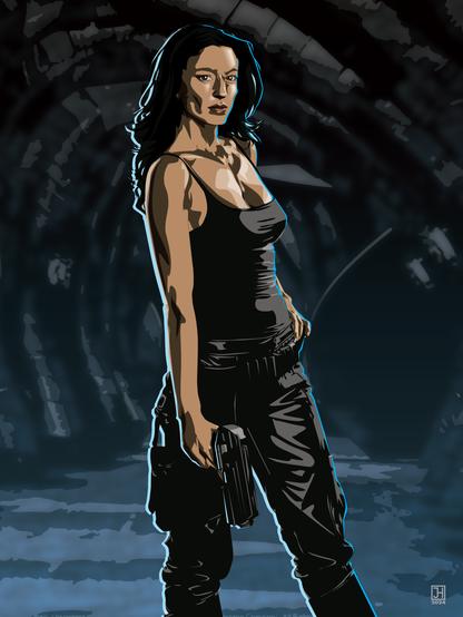 Claudia Black as  Aeryn Sun in Henson's Farscape
