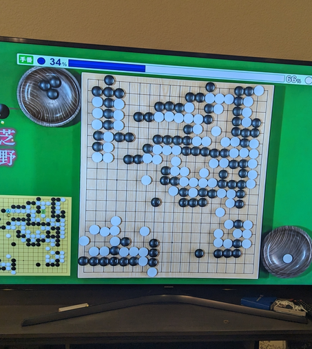 TV showing a game of go on NHK