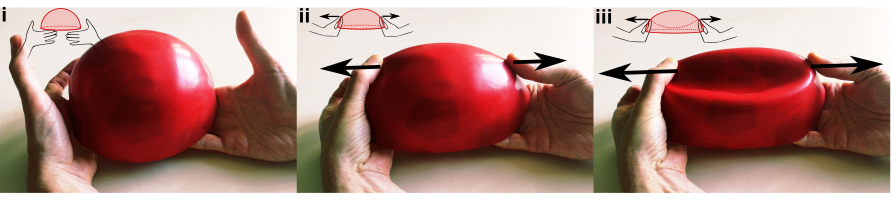 Buckling an elasitc surface by tension rather than compression

from Fierling et al, 2022 Nature coms