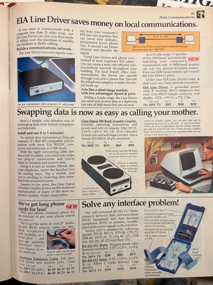 Page from Inmac mail order catalog from 1983