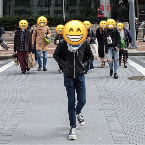 Everyone crossing the street at the proper cross signal.