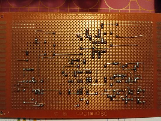 bottom side showing the soldering