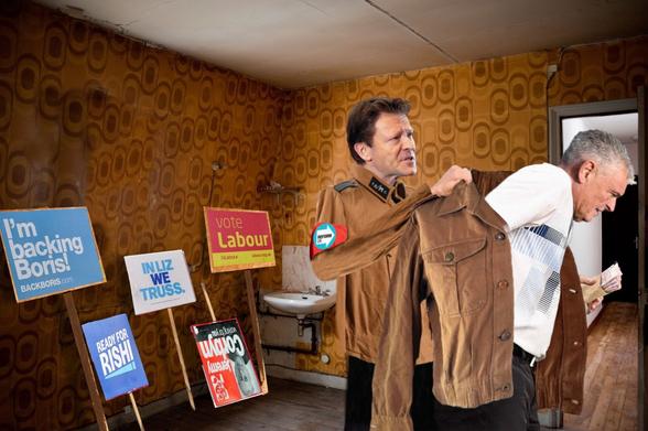 Lee Anderson accepting money to join Reform and placards of all his past political campaigns