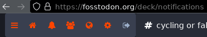 URL bar after fixing, and on older Firefox. Most of the URL is now gray on black.