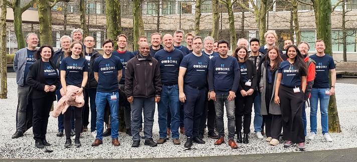The ows.eu team at Radboud University with owsome new project shirts