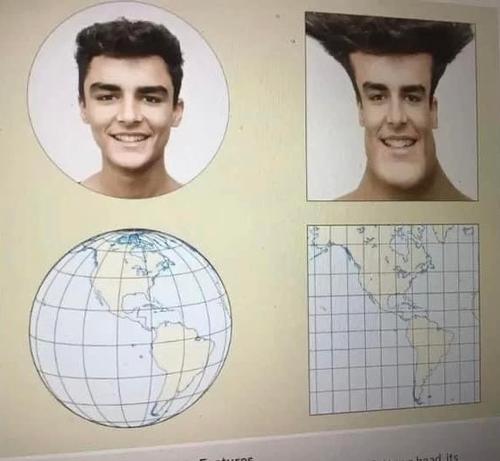 Demonstration of Mercator projection on a human face