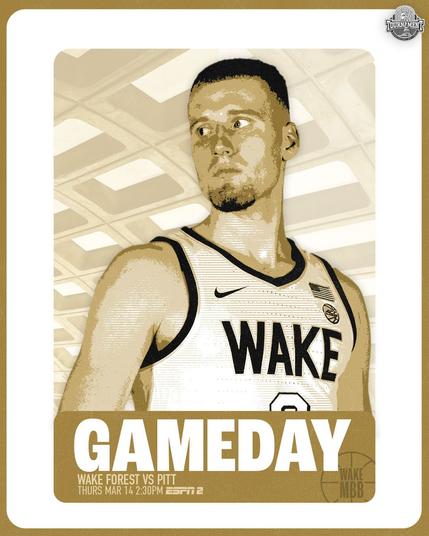 Gameday - Wake Forest men's basketball vs. Pitt - 2024 ACC Tournament, Quarterfinals - Thursday, March 14 at 2:30 p.m. ET inside Capital One Arena on ESPN2