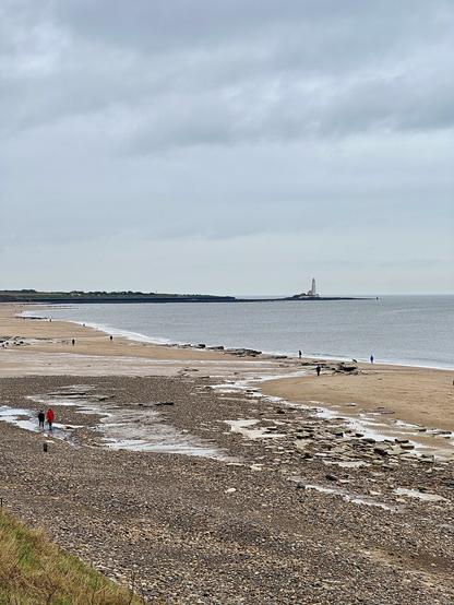 Saint Mary’s Lighthouse seen from the beach at Whitley Bay