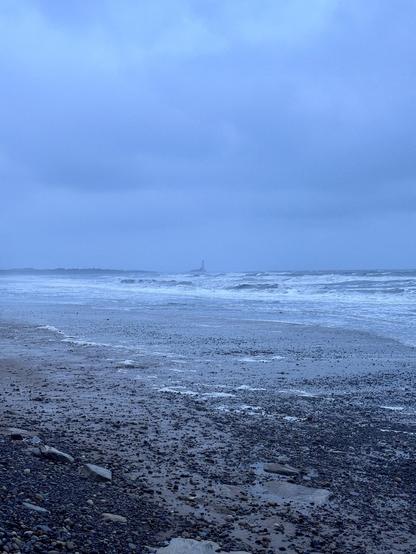 Saint Mary’s Lighthouse seen from the beach at Whitley Bay