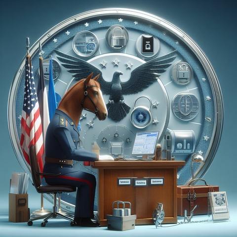 KI-generiertes Bild eines Menschen.mit einem Pferdekopf