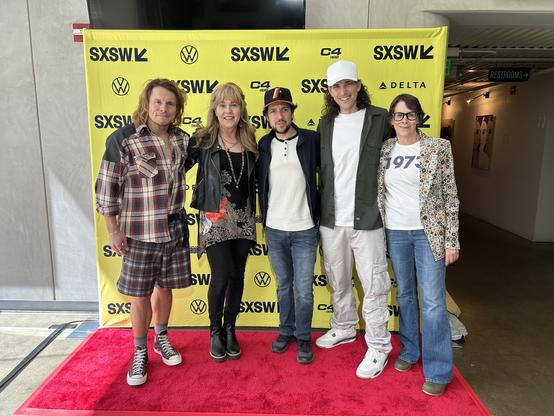 Joe Grand with some cast and crew of Cold Wallet on the red carpet