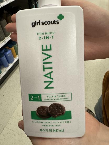 Girl Scout thin mint scented shampoo and conditioner