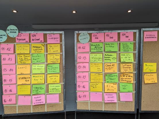 Volles Sessionboard beim Barcamp Ruhr 15 in Essen