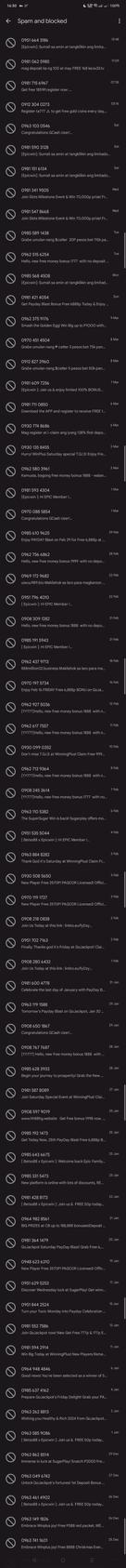 A long list of scam and spam numbers you should block.