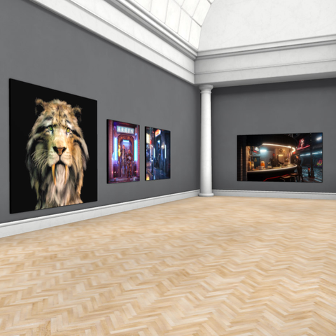 Screenshot of a virtual art gallery