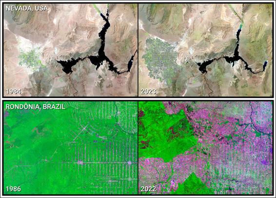 satellite imagery examples - various iterations of Landsat data