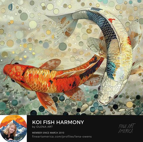 Koi Fish Harmony
Yin-Yang Koi Fish Harmony artwork featuring two koi fish in a serene setting with precise linework and soft color gradients. The juxtaposition of two koi fish in a yin-yang arrangement creates a visual representation of balance and interconnectedness.