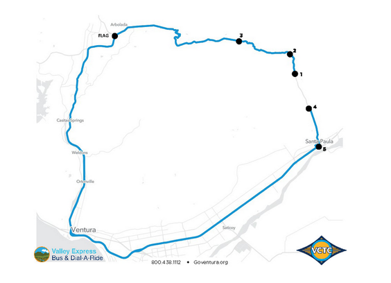 Path for emergency shuttle service run by VCTC