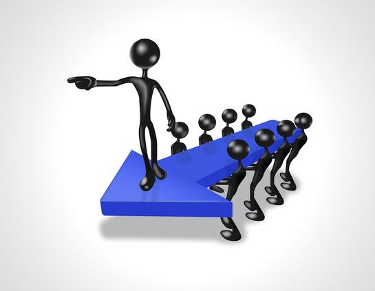 Leader, der Richtung zeigt