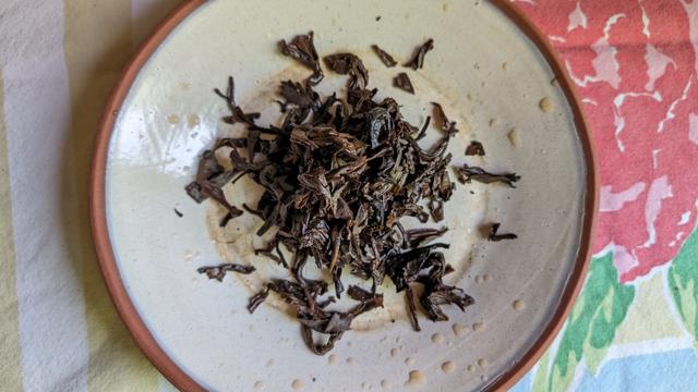 Spent raw Puerh leaves.