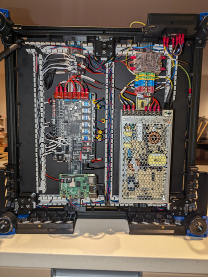 Wiring of components under the printer