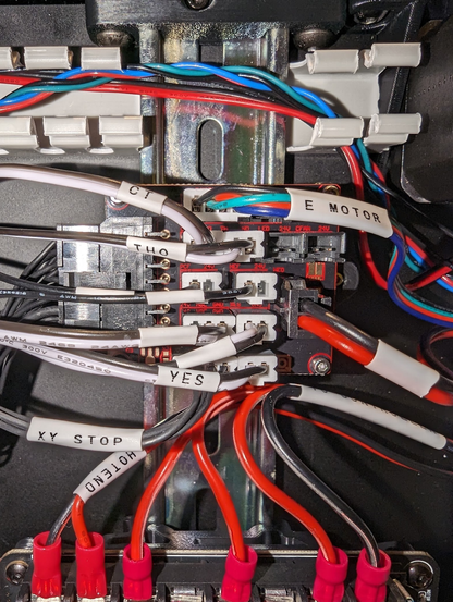 Wiring of components under the printer