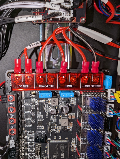Wiring of components under the printer