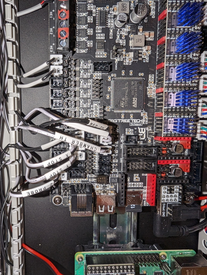 Wiring of components under the printer