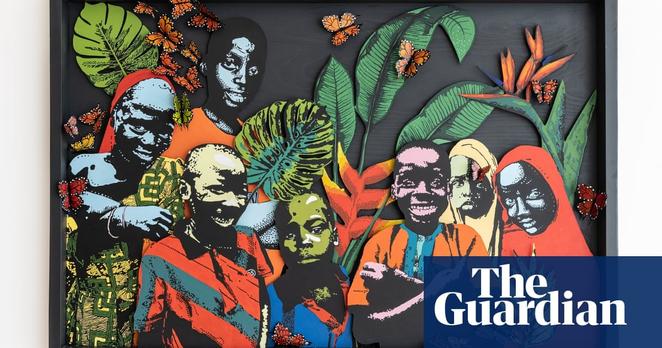 Almajiri (Part 2)
Peju Alatise

Layered cutout art of black children and tropical foliage in stark colors