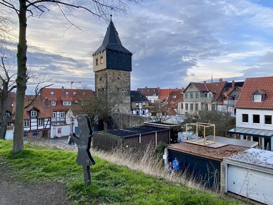 The Kehrwieder tower and more old buildings.