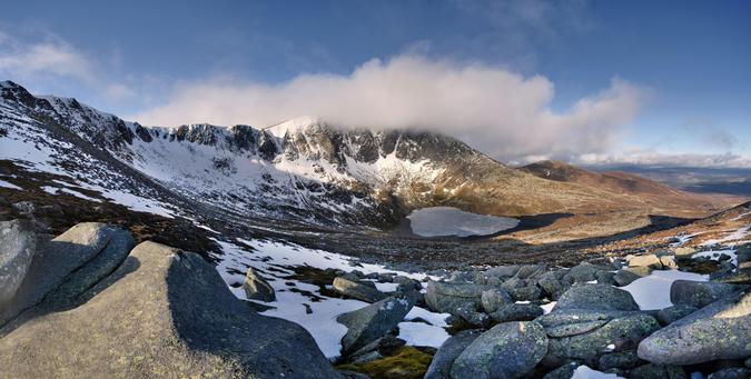 A panorama view of Lochnagar. The Cairngorms NP, Scotland