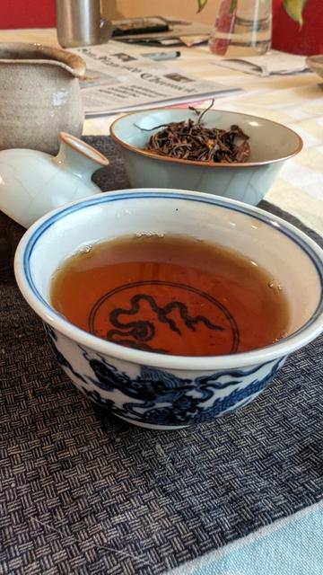 Black tea in the "worm" bowl.