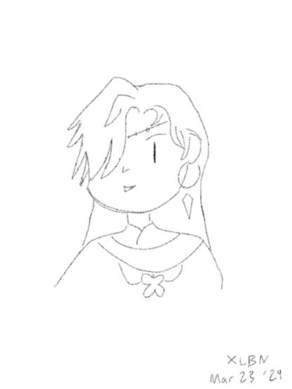 A beginner's chibi doodle of Hua Cheng smirking. I think it looks pretty good!