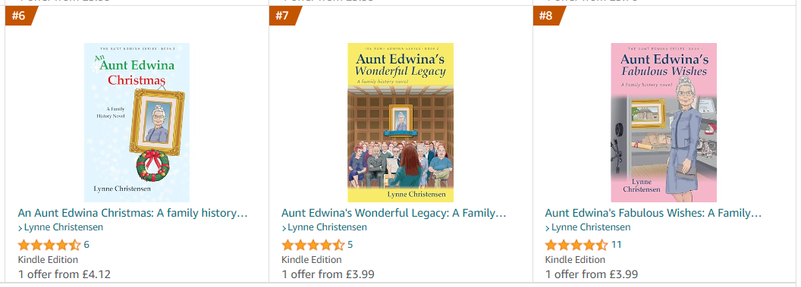 Aunt Edwina in #6, 7 and 8 spot on Amazon UK category
