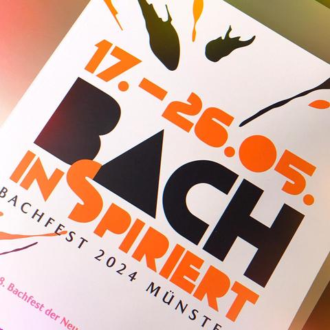 catalogue of Bach-Fest 2024 (dedicated to the composer J.S. Bach) White Cover with bold, orange and black typo.
