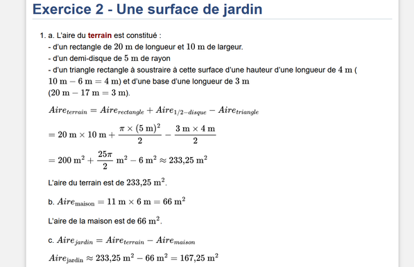 Copie d'écran de la version sur ordinateur du corrigé.