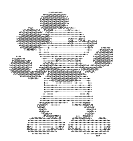 the ASCII characters of the character Steamboat Willie