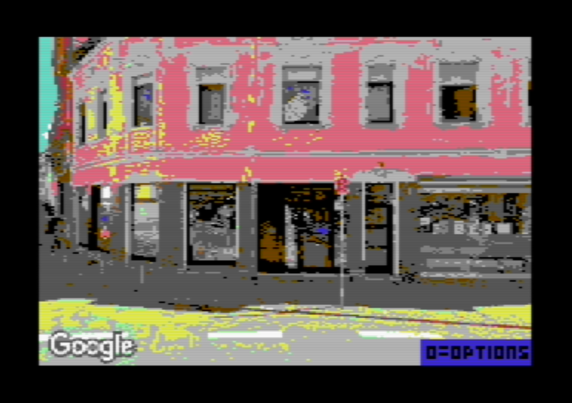 Google Streetview Ansicht auf den Hackerspace Saarbrücken auf dem Commodore C64.