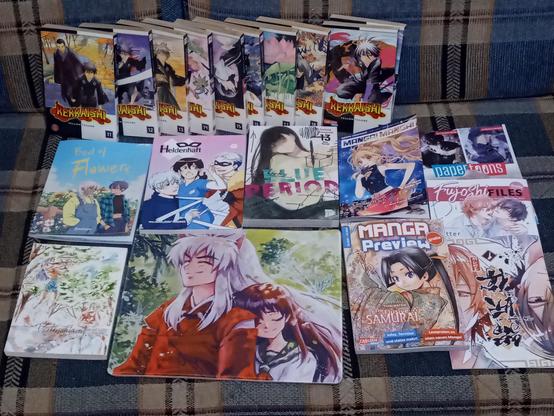 Bücher verschiedener Genres, Merchandise und Leseproben.