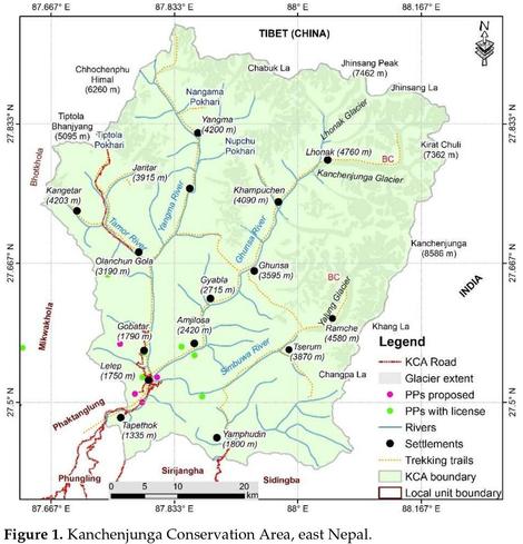 map - Kanchenjunga Conservation Area, Eastern Nepal