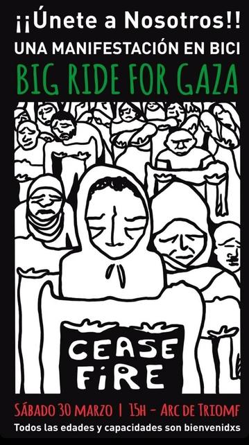 ¡¡Únete a Nosotros!!
Una manifestación en bici
big ride for gaza