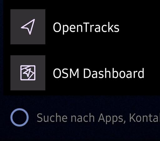 Opentracks OSM Dashboard with Lawnicons