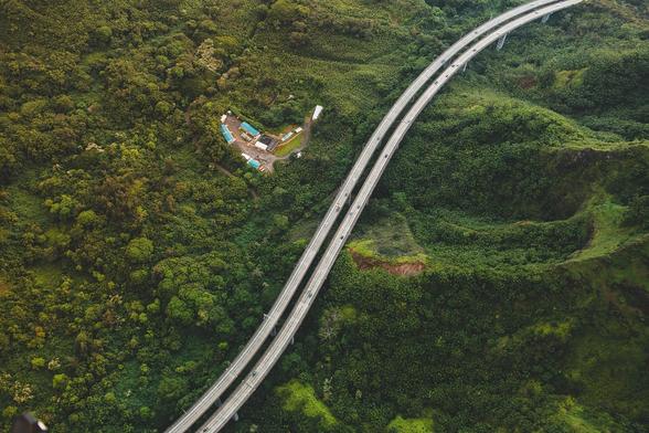 aerial photo - remote area next to a freeway